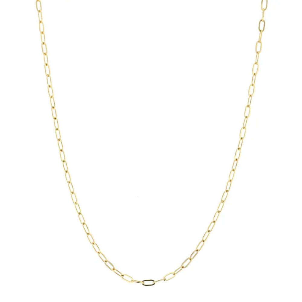 Glossy chain charm necklace gold plated stainless steel size  18” w/ 2” extender
